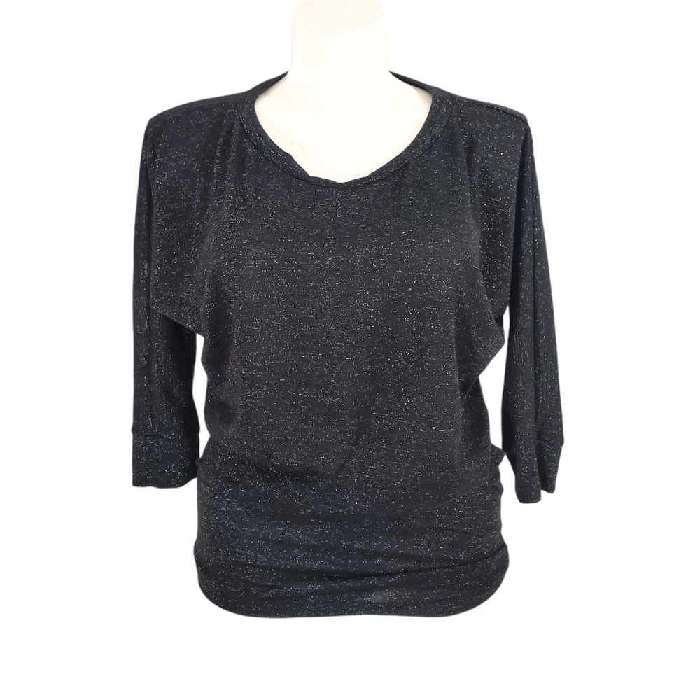 Pink Blush Black Sparkly Maternity Sweater